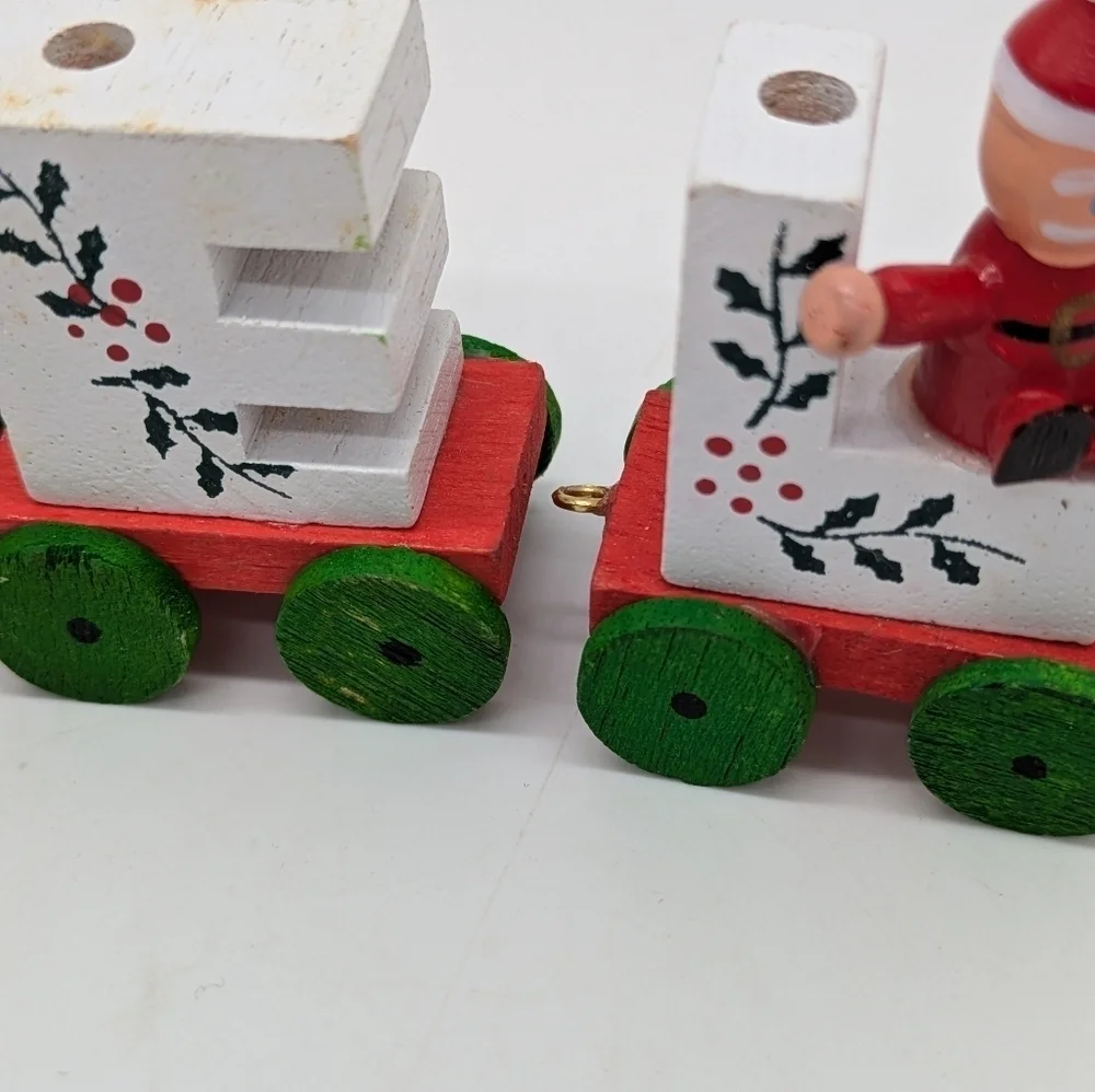 Vintage Wooden Noel candle train